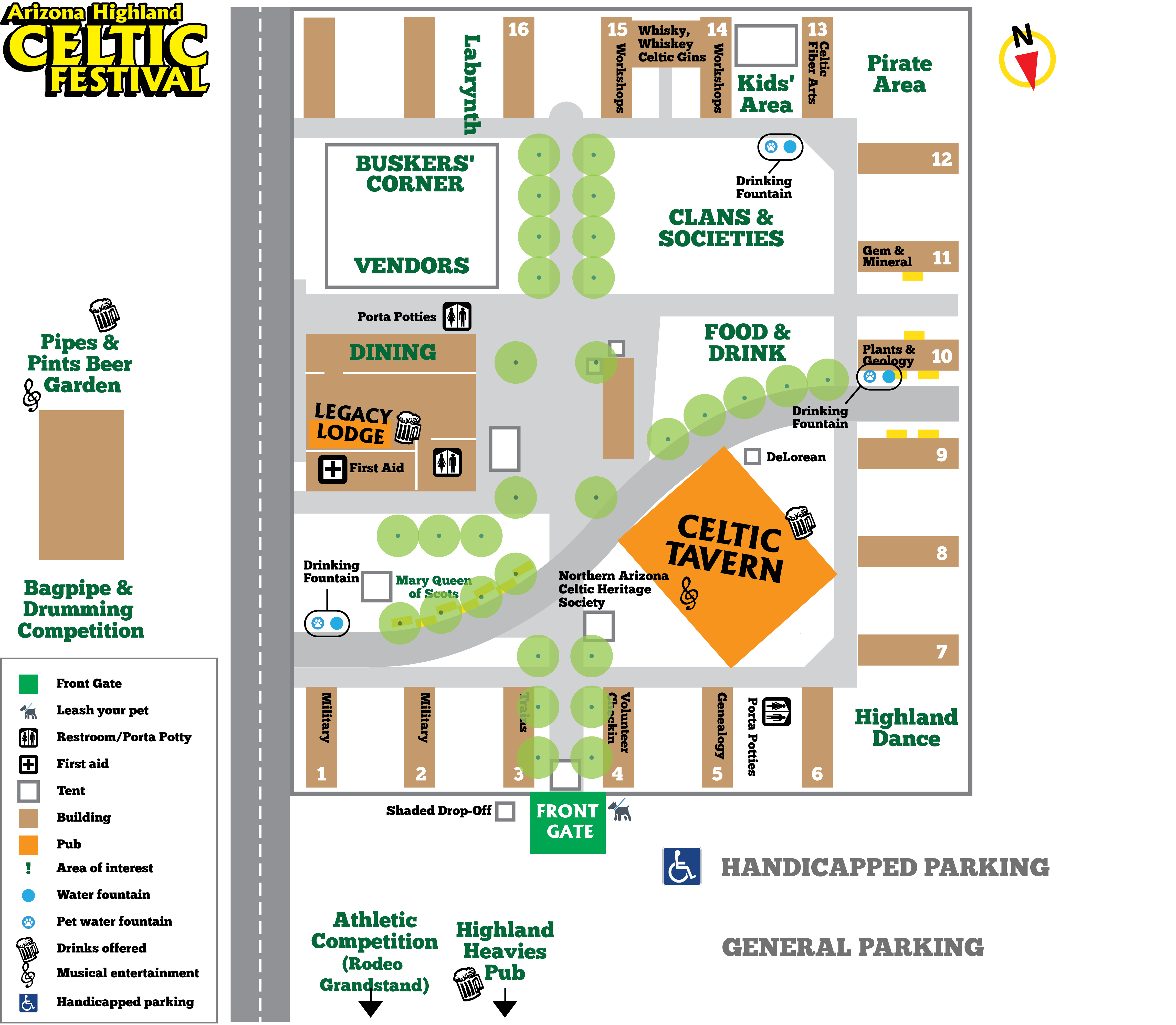 A map of the Celtic Festival Layout